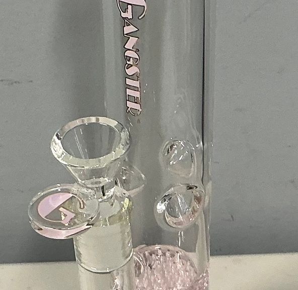 GBSP Gangster tube Perc bong 8.5” Pink/ GREEN/ Black