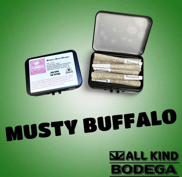 Musty Buffalo .5g Preroll 8 Pack (Total Weight 4g) (@flamingomaine)