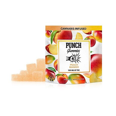 Punch Edibles - Sugar Coated Gummies - Peach Mango - 100 MG