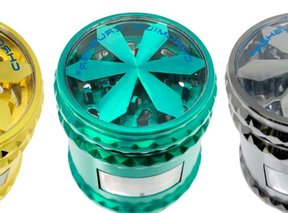 Chromium Crusher 2.5" Clear Grip Top 4pcs Zinc Grinder with Drawer - $32.00