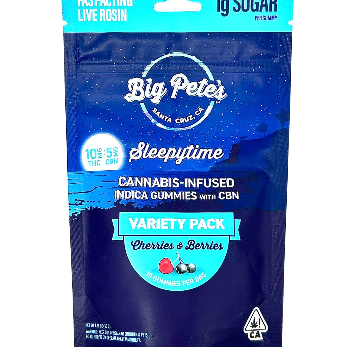 Big Pete's - Live Rosin Gummies - Cherries & Berries - 2 THC : 1 CBN - 150mg