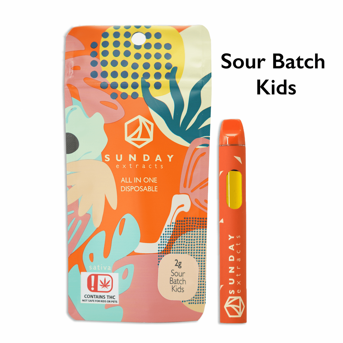Sunday Extracts 2G Disposable (Sour Batch Kids) Sativa