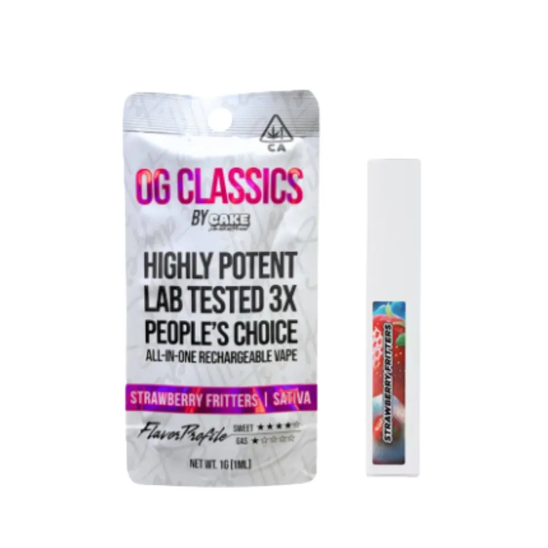 Cake AIO Vape OG Classics Strawberry Fritters 1g