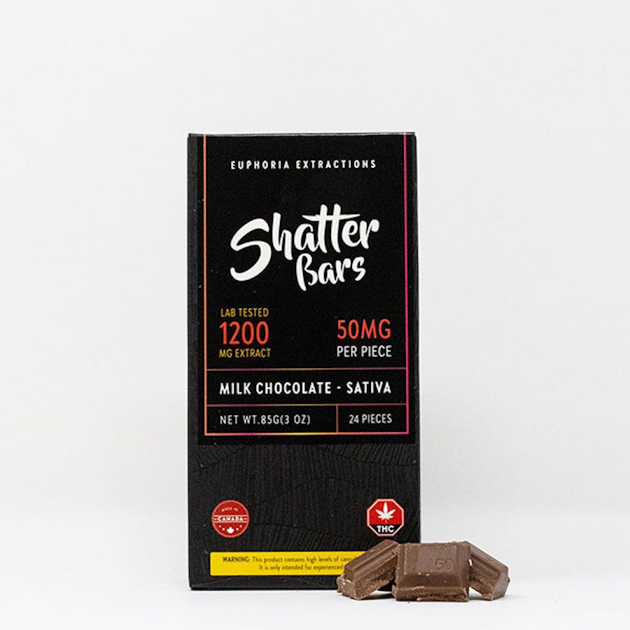1200mg Sativa Milk Chocolate Shatter Bar by Euphoria Extractions