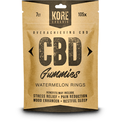 Kore Organic CBD Gummies Watermelon 15mg/105x 7ct