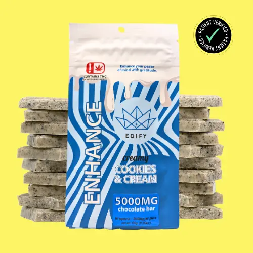 EDIFY CREAMY COOKIES & CREAM CHOCOLATE BAR 5000MG