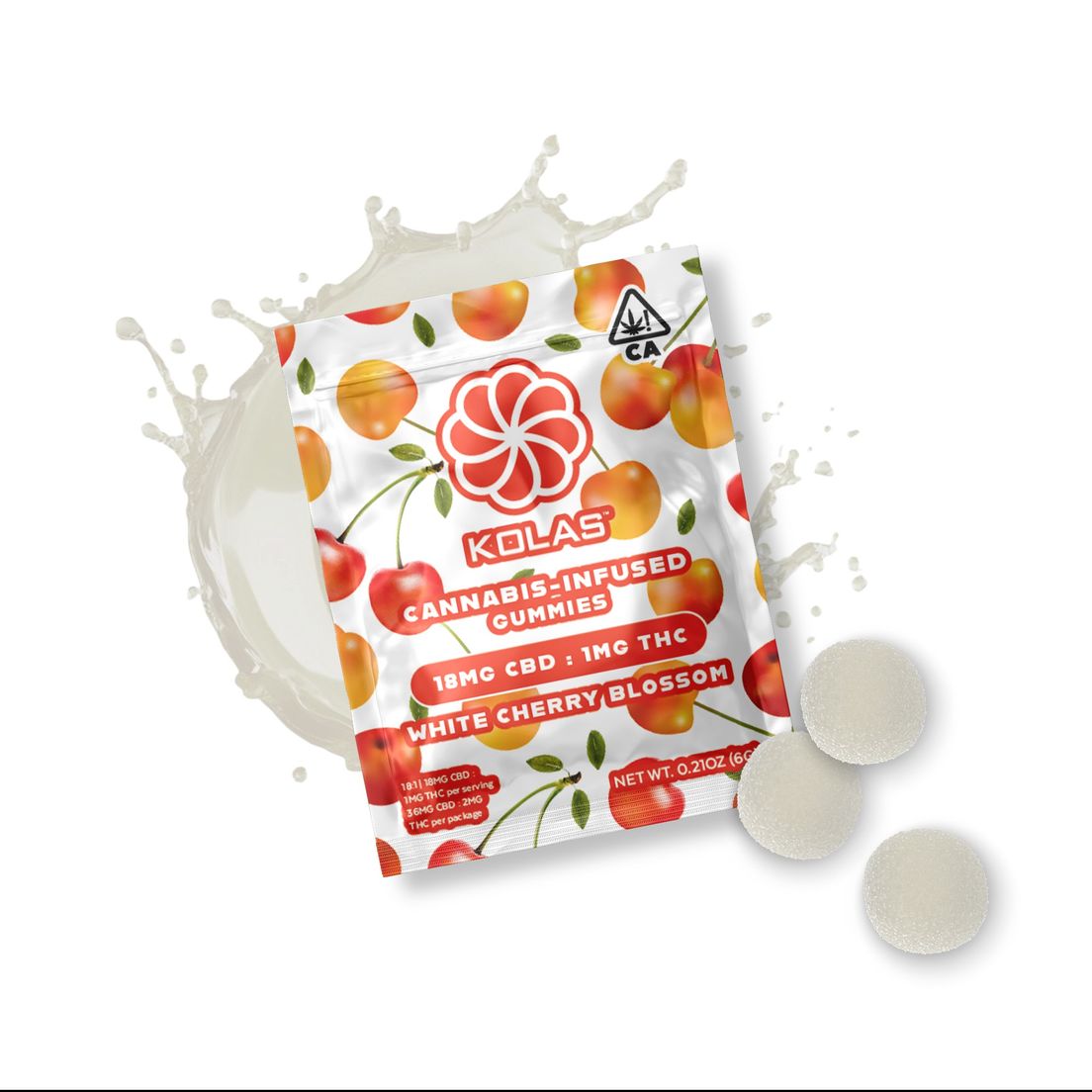 Kolas Gummies 2pk White Cherry Blossom 1mg THC / 18mg CBD