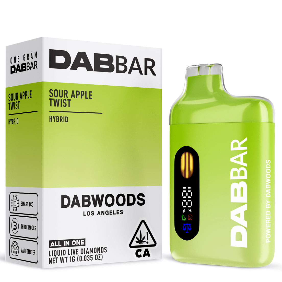 Dabwoods | AIO Vape | 1g | Diamond Dab Bar | Sour Apple Twist