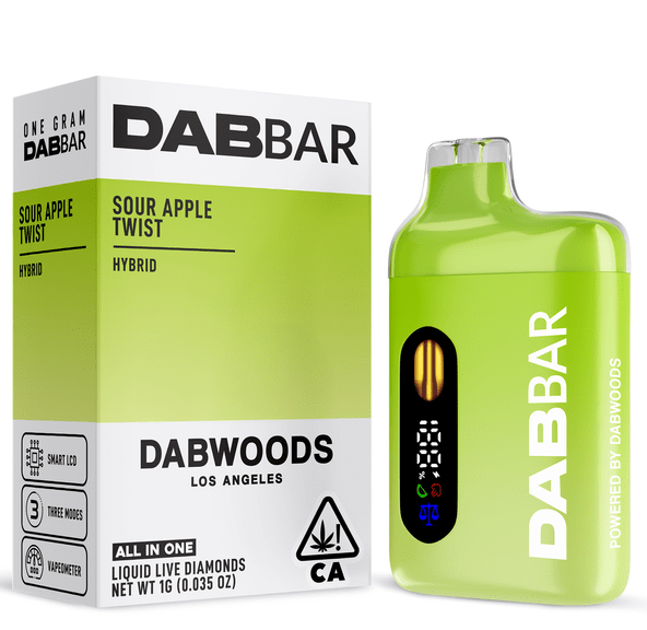Dabwoods | AIO Vape | 1g | Diamond Dab Bar | Sour Apple Twist