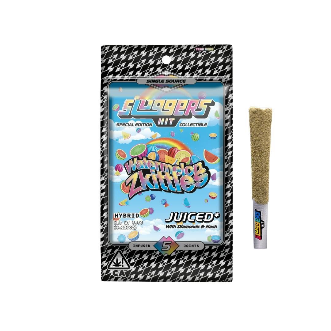 Sluggers Watermelon Zkittles .7g Diamond Infused Preroll 5pk 38.2%