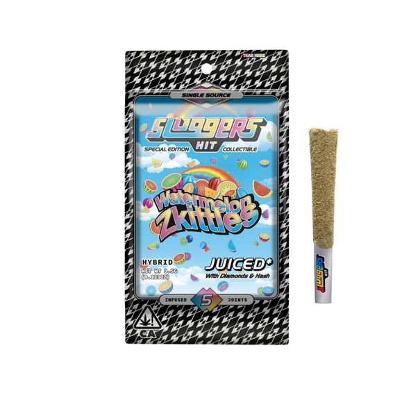 Sluggers Watermelon Zkittles .7g Diamond Infused Preroll 5pk 38.2%