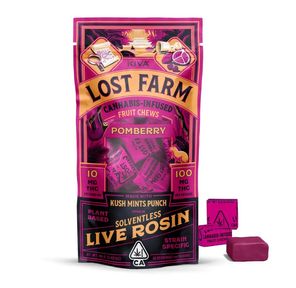 Kiva - Pomberry Kush Mints Lost Farm Chews (100mg)