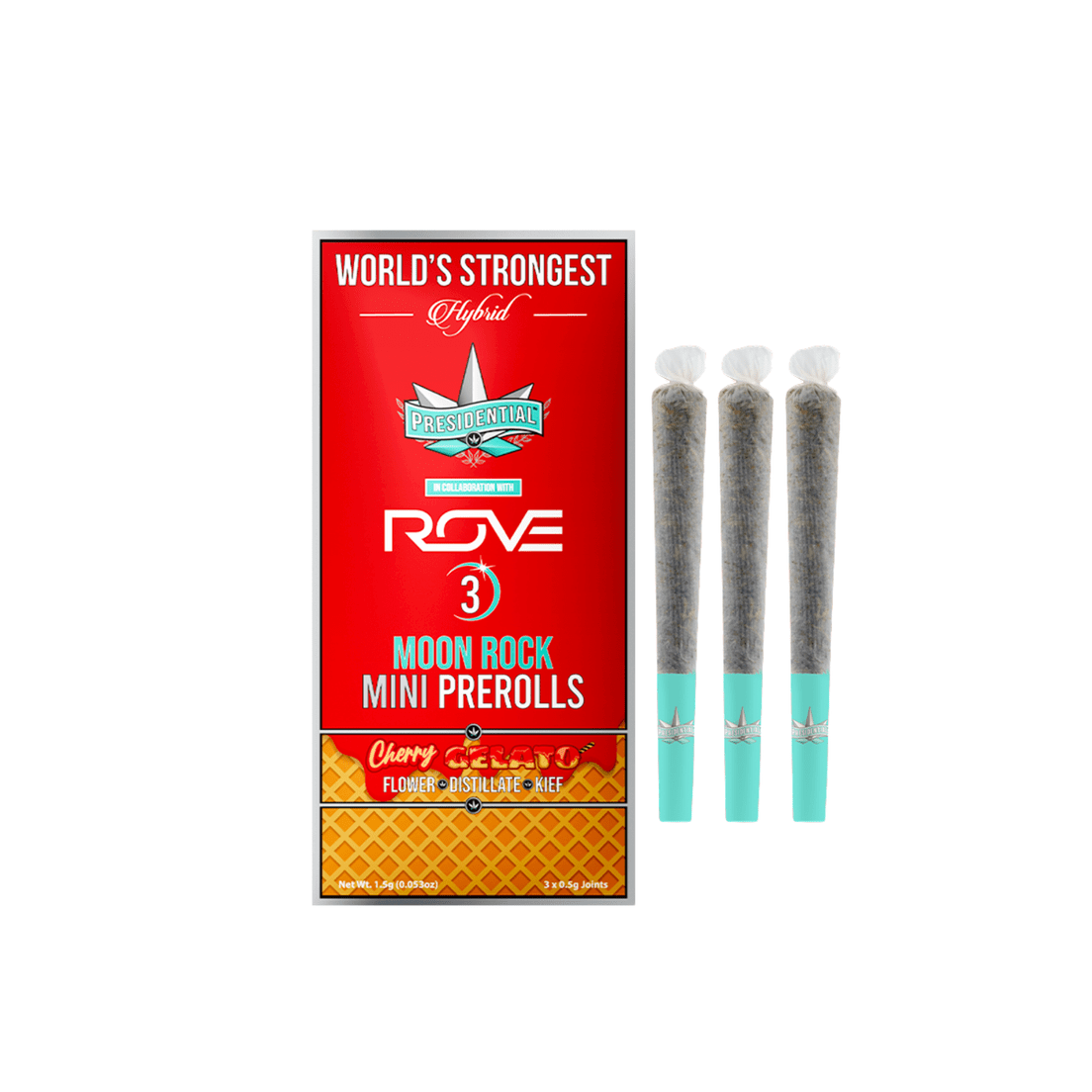 Presidential | Infused Prerolls | 3 x .5g | Moonrock | Cherry Gelato