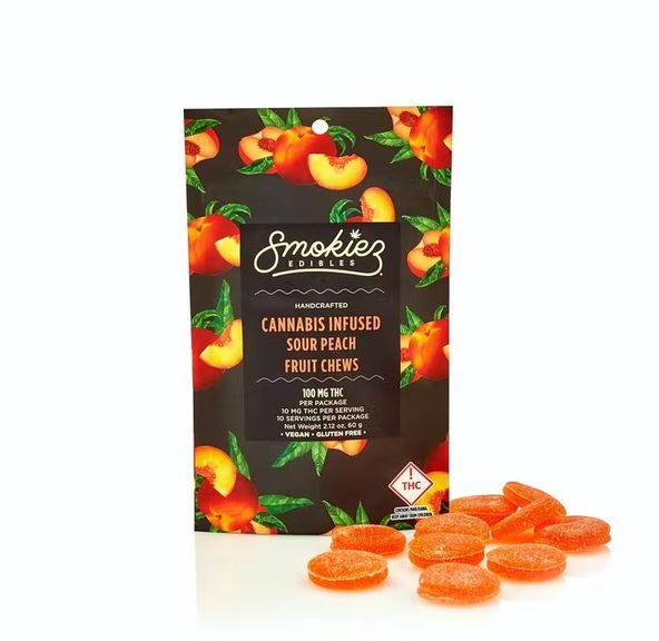 Smokiez Fruit Chews Sour Peach 100mg