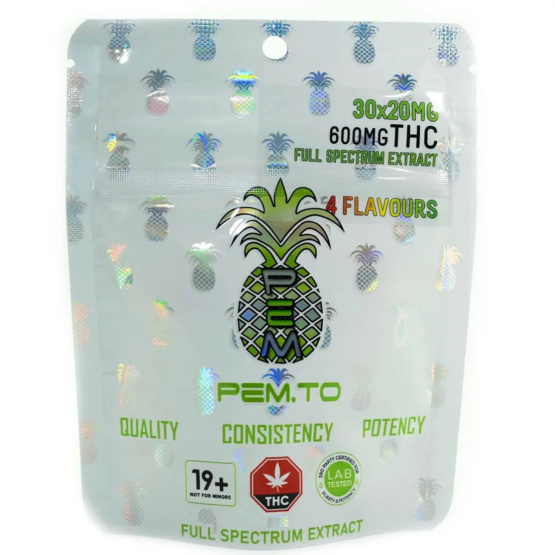 600mg THC Pineapple Express Meds Gummies 20x30mg PEM