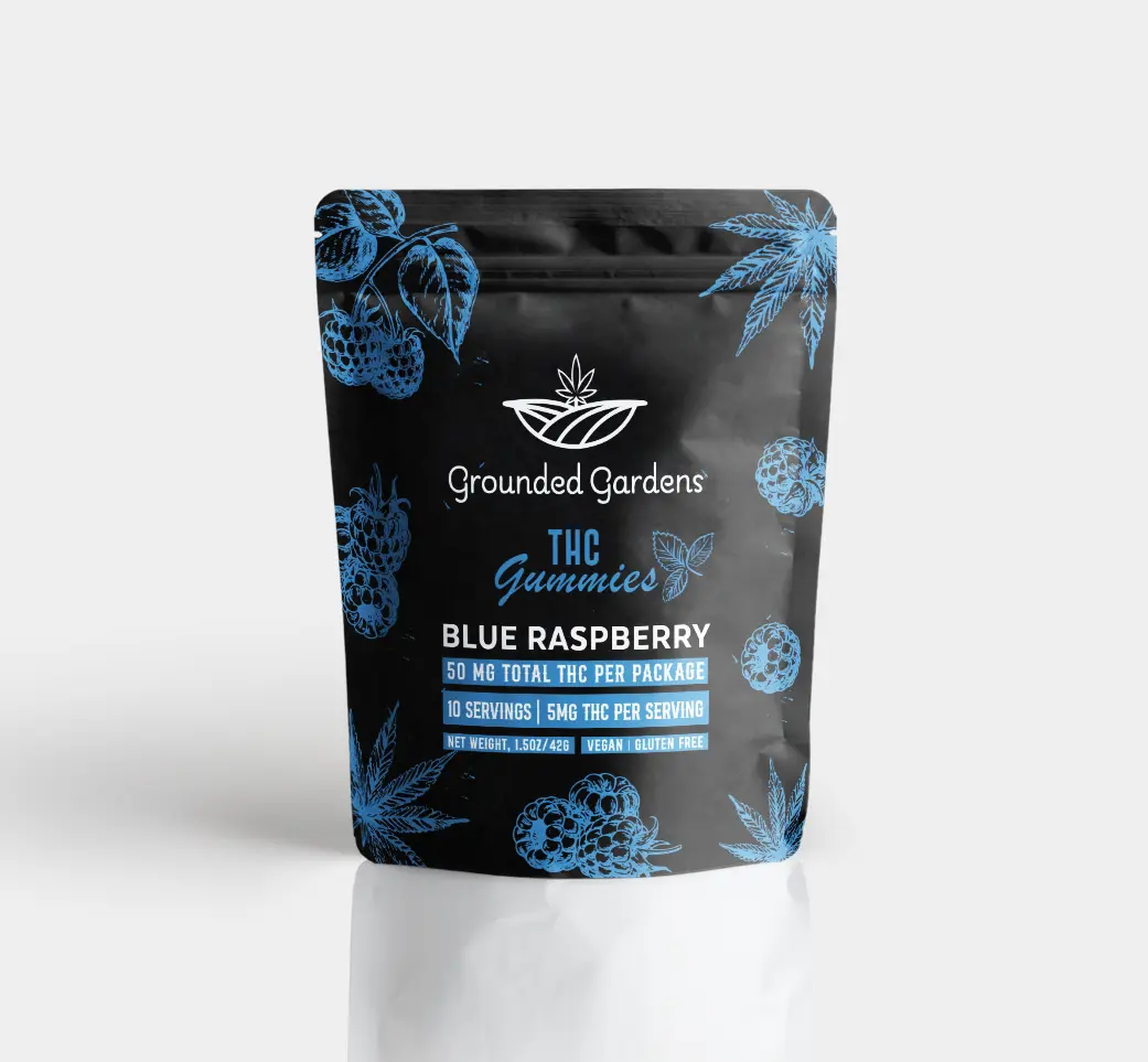 Gummies I Blue Raspberry I 50 mg I Grounded Gardens I 10pc
