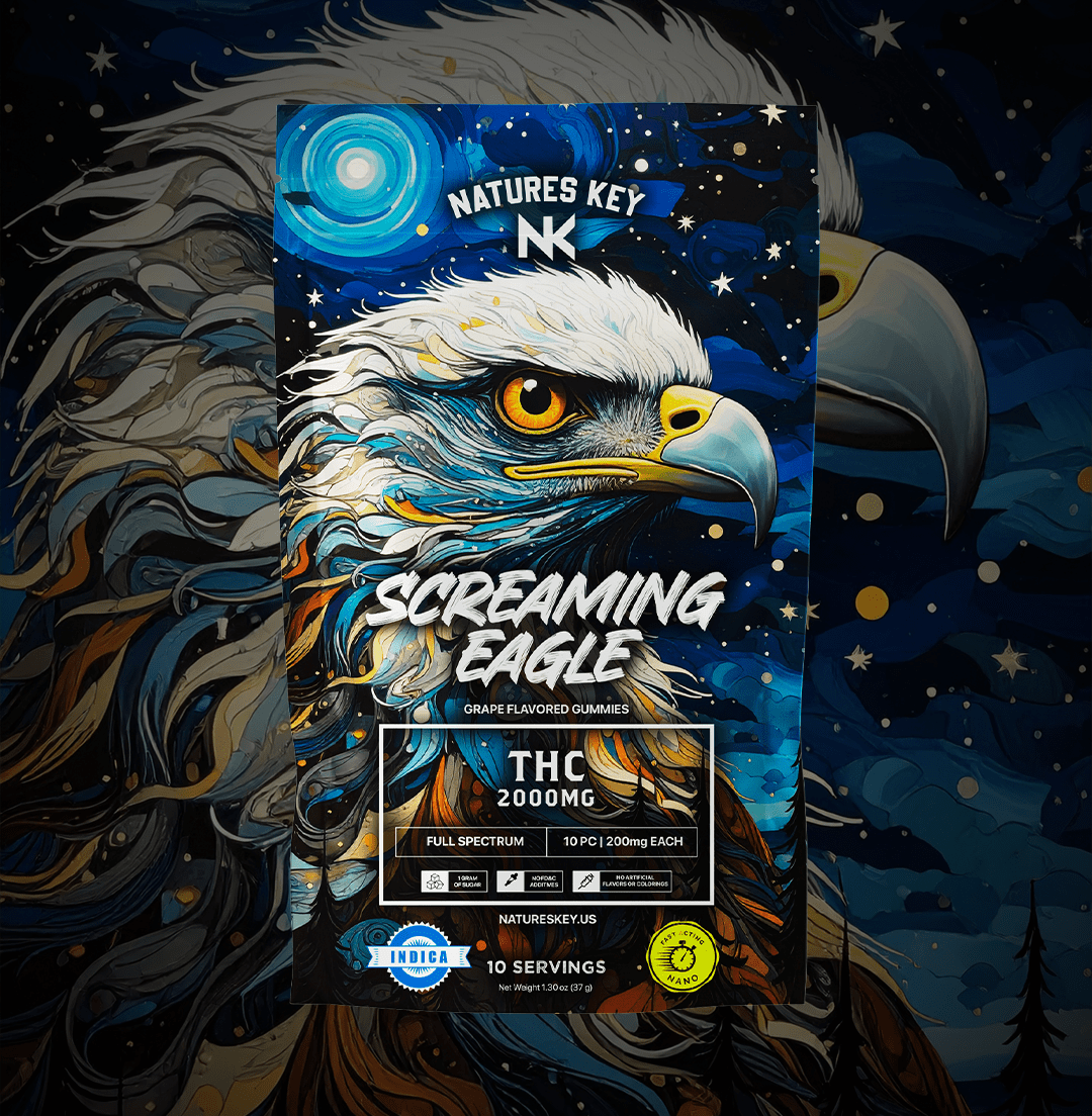 NATURES KEY SCREAMING EAGLE GRAPE FULL SPECTRUM INDICA GUMMIES 2000MG