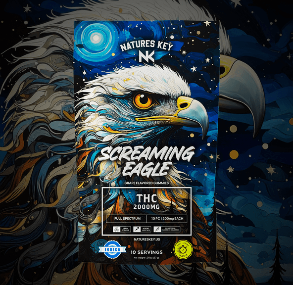 NATURES KEY SCREAMING EAGLE GRAPE FULL SPECTRUM INDICA GUMMIES 2000MG