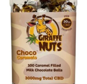 GIRAFFE NUTS CHOCOLATE TRUFFLE BALLS: 100 Count 30mg Choco Caramelo
