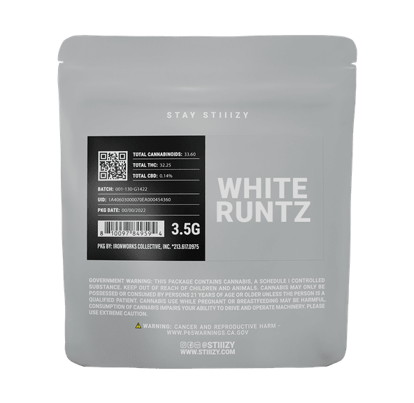 3.5G LIGHT GREY LABEL - WHITE RUNTZ