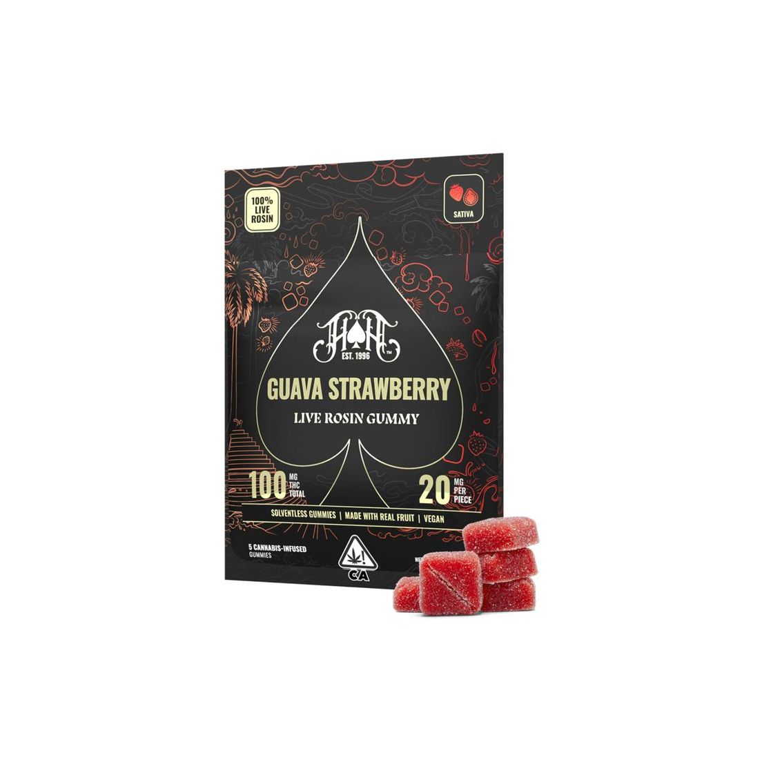 Heavy Hitters - 100mg Live Rosin Gummy Pack - Guava Strawberry