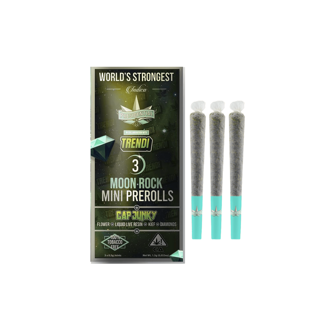 Presidential | Infused Prerolls | 3 x .5g | Moonrock | Cap Junky