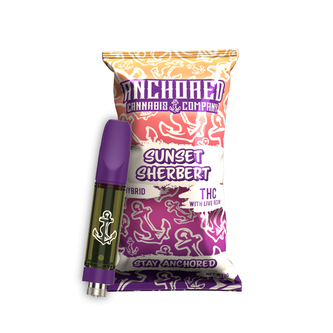 ANCHORED SUNSET SHERBET LIVE RESIN CART 1G