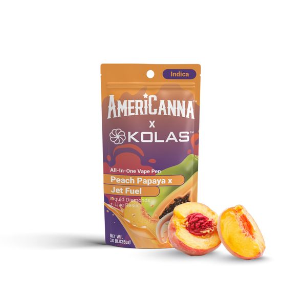 AmeriCanna x Kolas AIO Vape Papaya Peach x Jet Fuel 1g