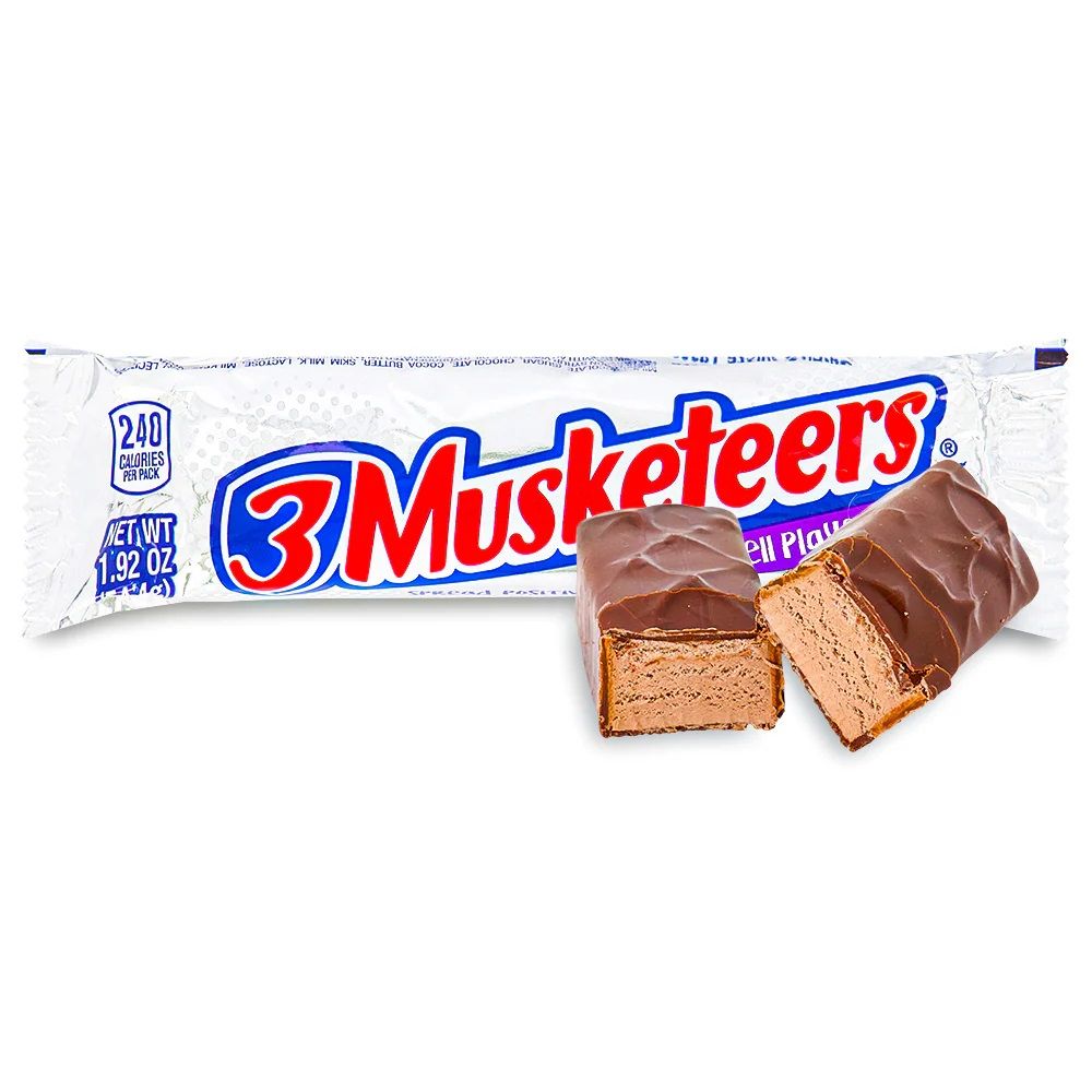 3 Musketeers Candy Milk Chocolate Bar, Full Size - 1.92 oz