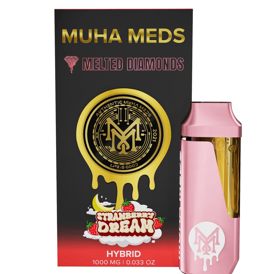 Muha Meds- Strawberry Dream Melted Diamonds Disposable 1g (H)