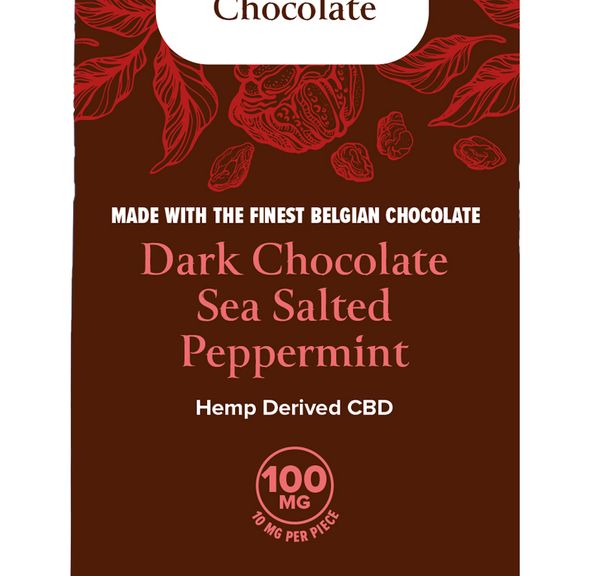 CBD Chocolate : Peppermint Dark Chocolate : 100 mg
