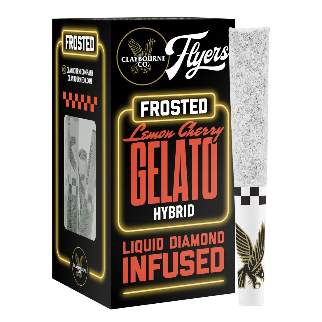 Claybourne Co. - Frosted Flyers - (x5) .5g Infused Prerolls - 2.5g - Lemon Cherry Gelato