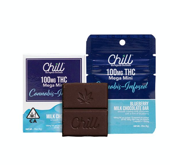 Chill Mega Mini Chocolate Bar - Blueberry Milk Chocolate 100mg THC