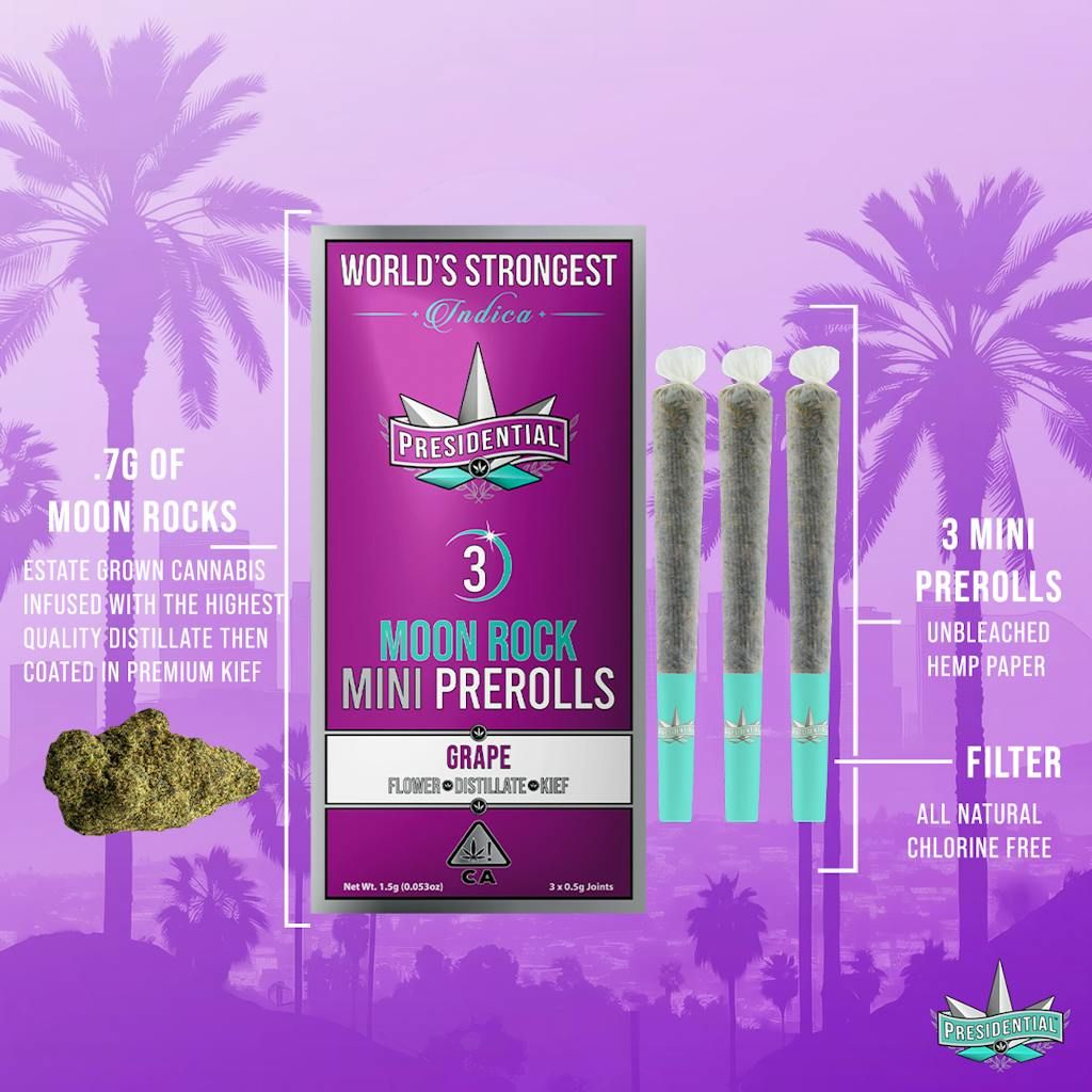 Presidential Pee-Wees - Grape Mini Moon Rock Preroll Pack 1.5g