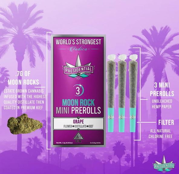 Presidential Pee-Wees - Grape Mini Moon Rock Preroll Pack 1.5g
