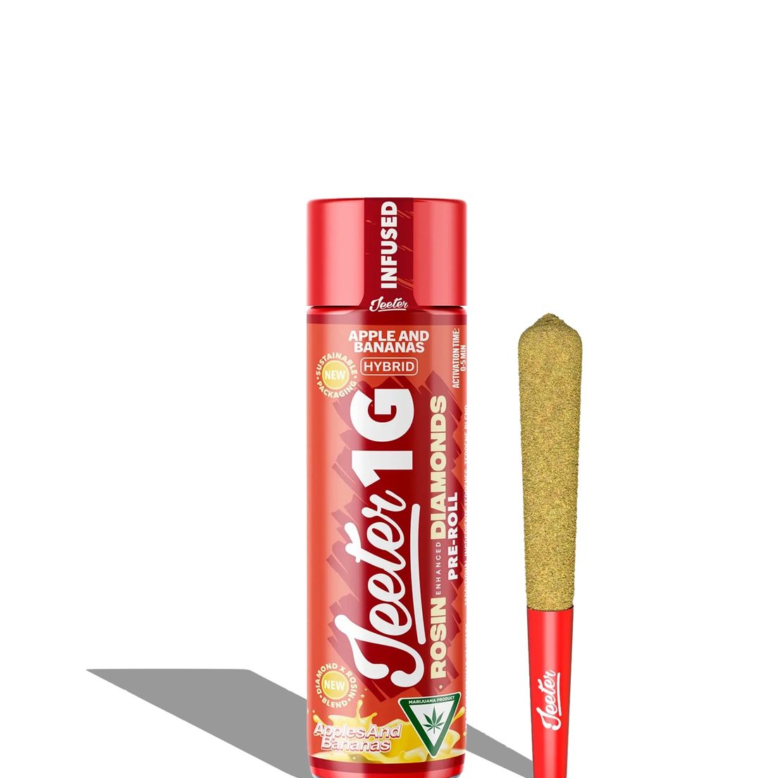 Jeeter- Apples & Bananas Rosin Enhanced Diamond Preroll 1g (H)