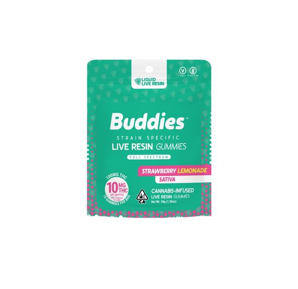 Buddies Live Resin Gummies Strawberry Lemonade 100mg