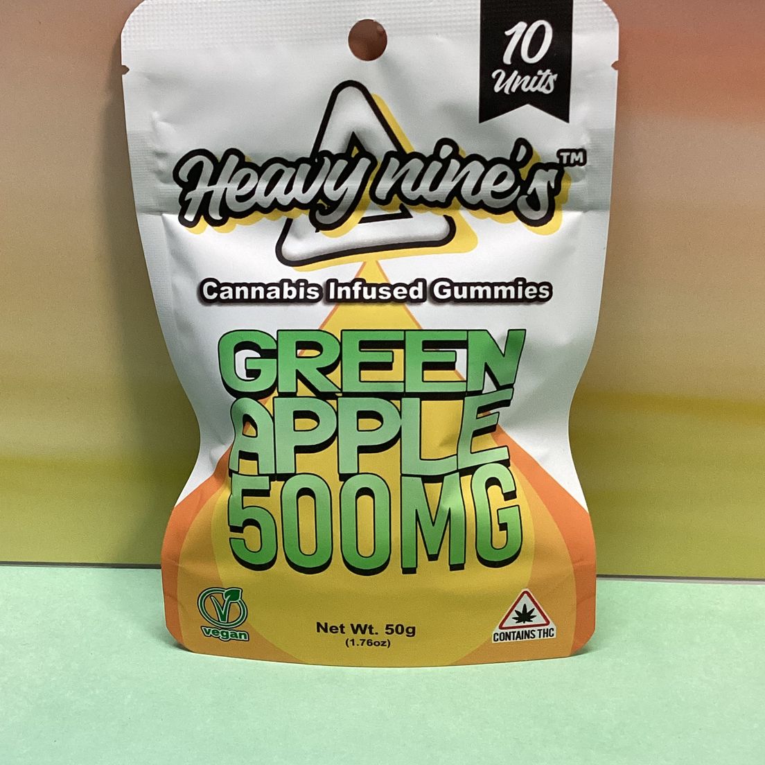 East Coast Gold- Green Apple- Heavy Nines- Gummies- THC- 500mg