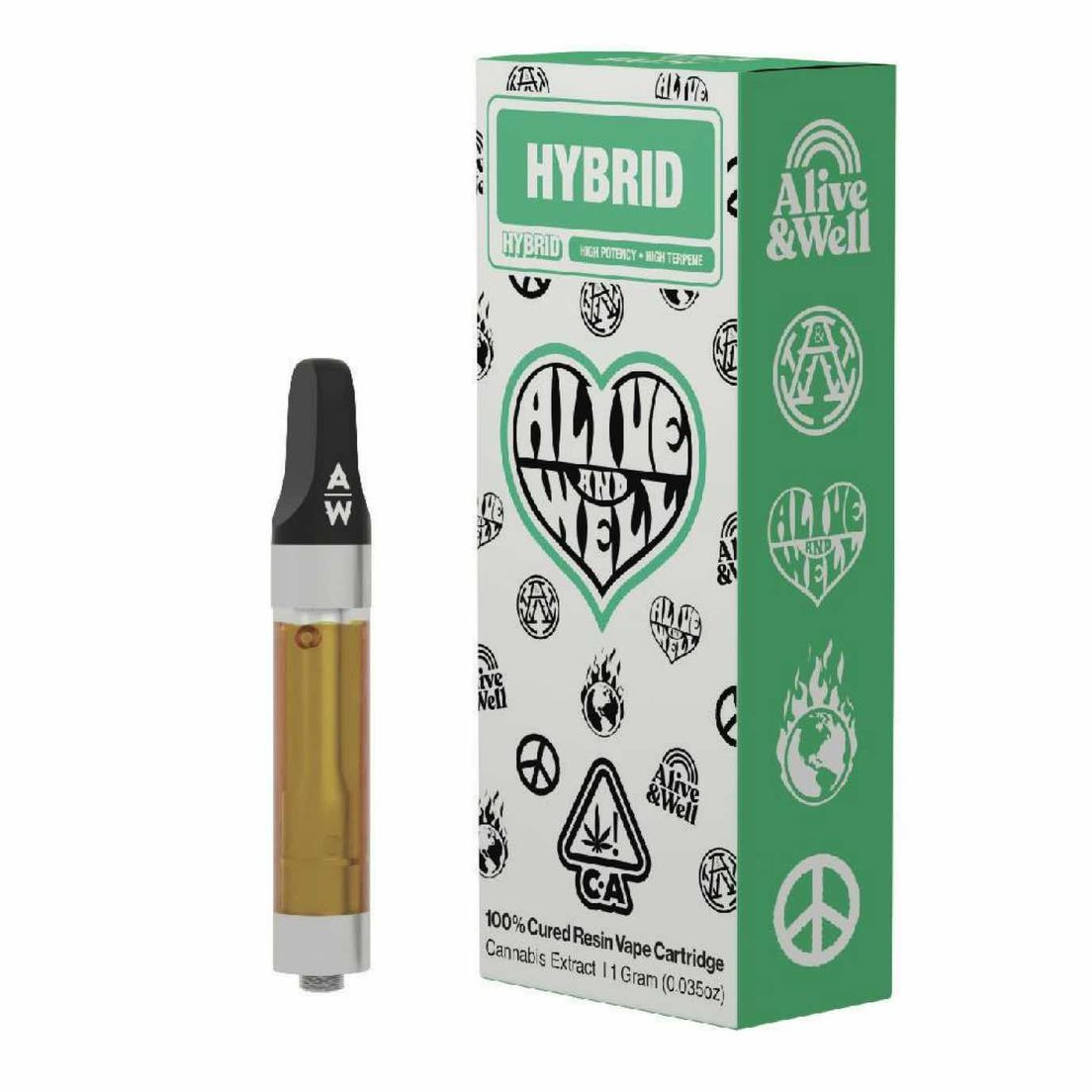 Alive & Well - White Runtz 100% Cured Resin Vape Cartridge 1g
