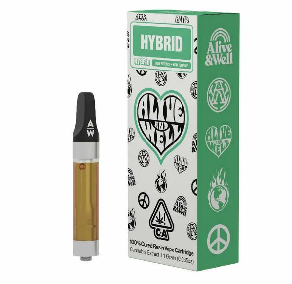 Alive & Well - White Runtz 100% Cured Resin Vape Cartridge 1g