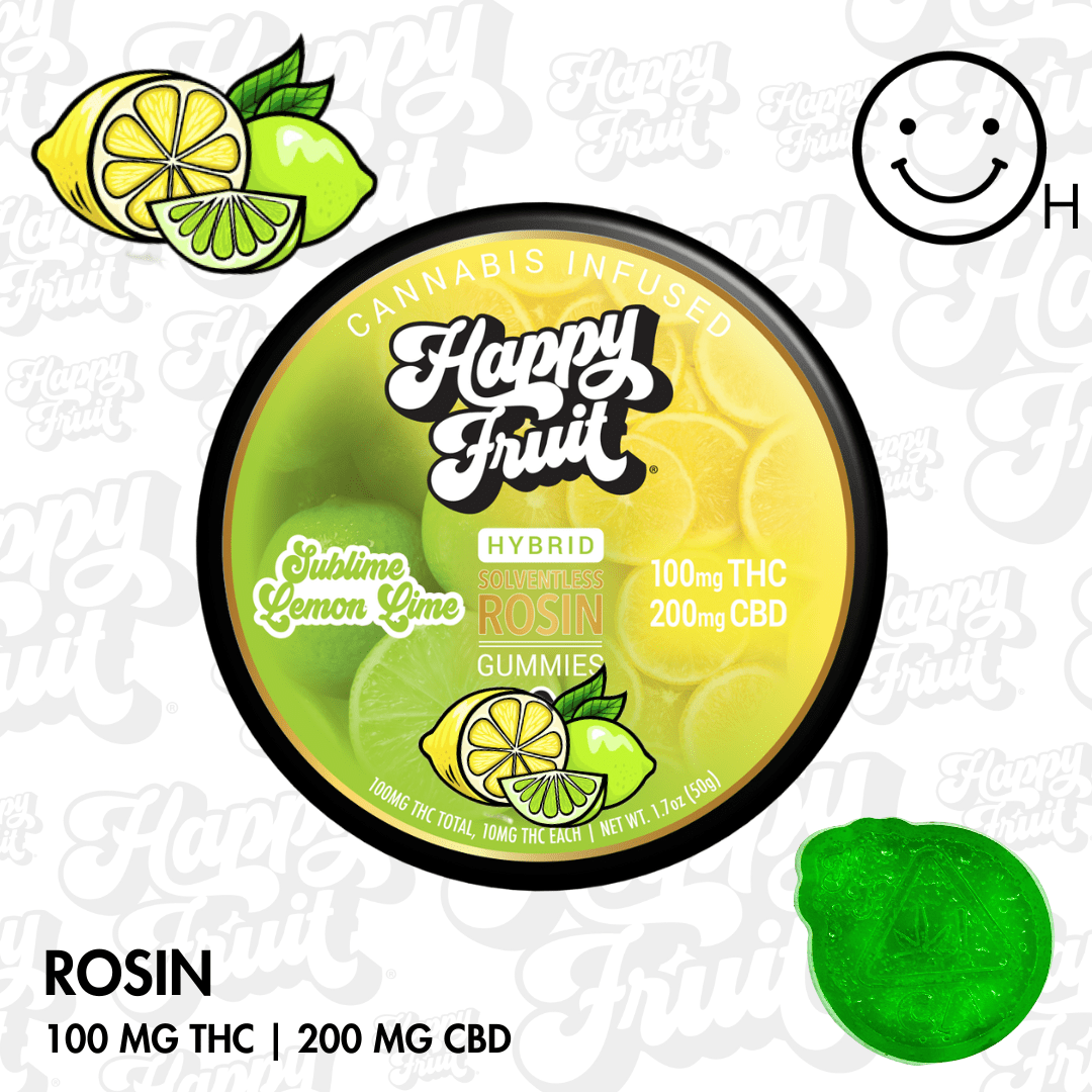 Sublime Lemon Lime Rosin Gummies : 100mg THC, 200mg CBD