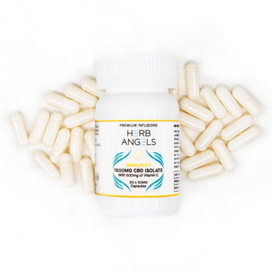 Capsules: Immunity 1500mg (30x50mg) CBD Isolate by Herb Angels
