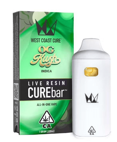 WEST COAST CURE OG KUSH 1G LIVE RESIN CURE BAR AIO INDICA
