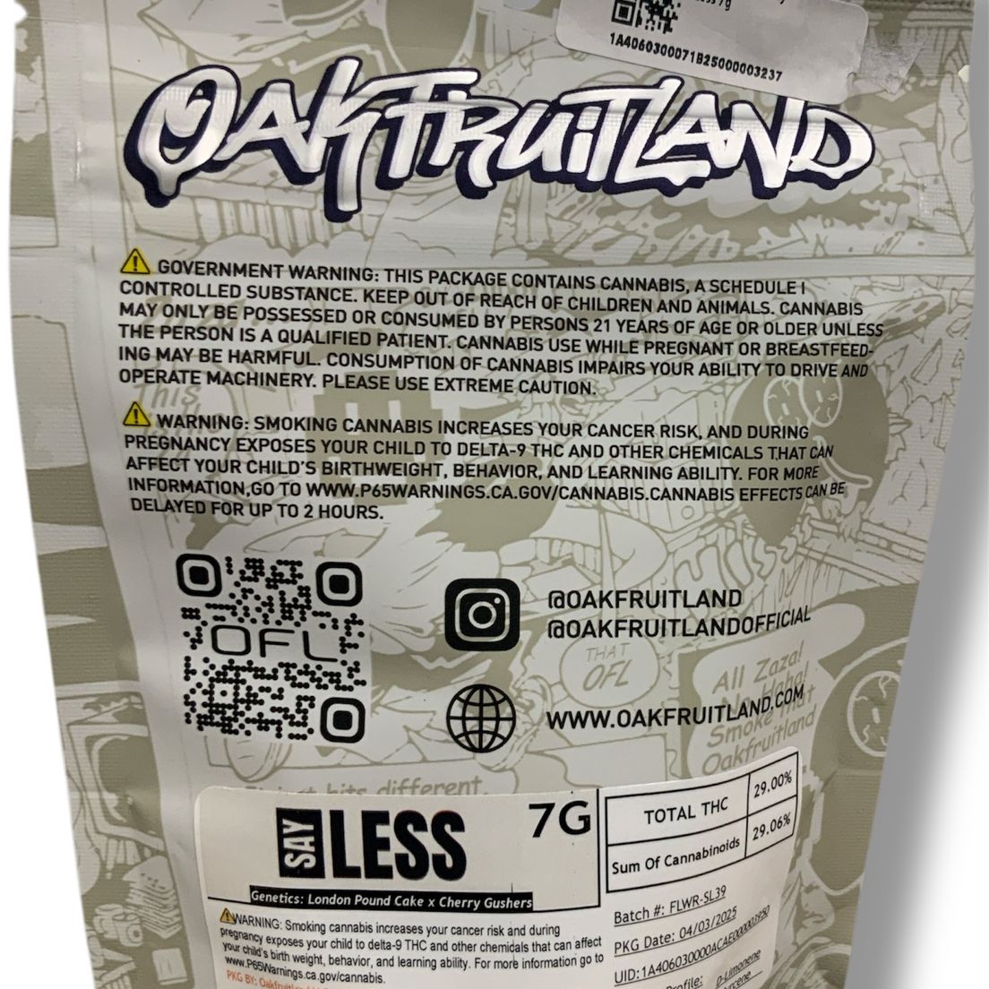 Oakfruitland - Say Less 7g