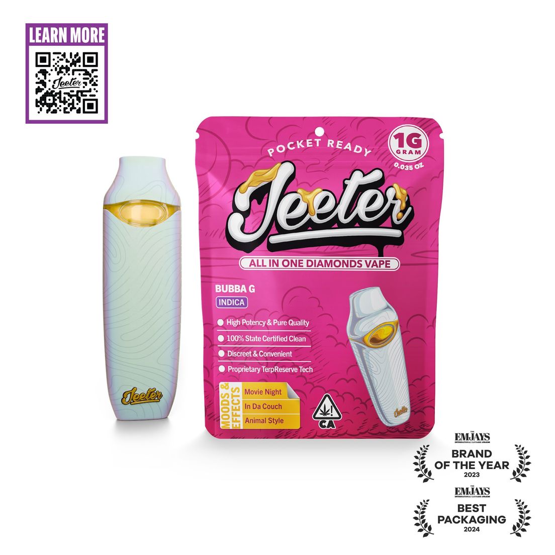 Jeeter- Bubba G Diamonds AIO Pocket Ready 1g (I)