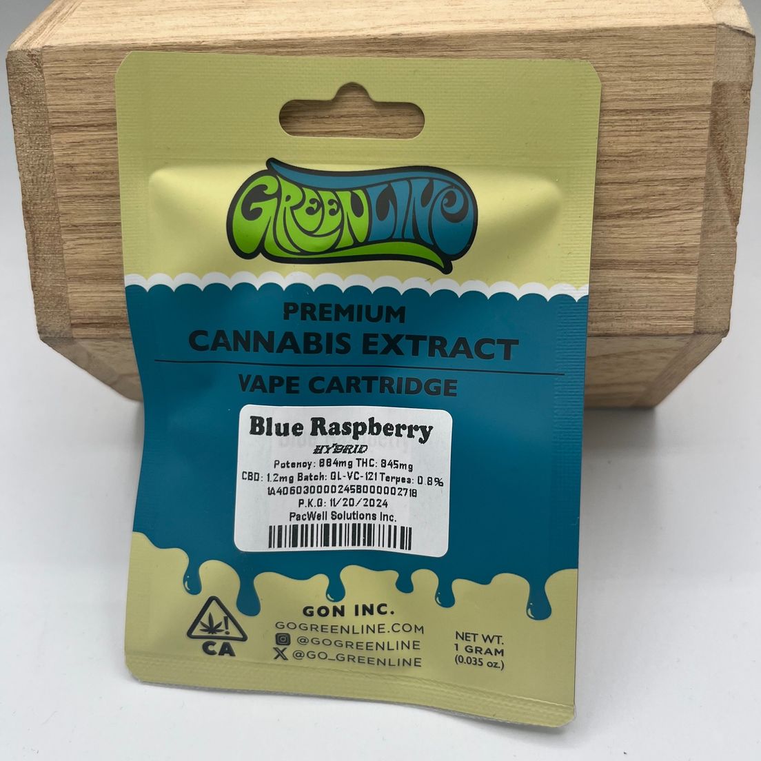 Greenline - Blue Raspberry 1g Vape Cartridge