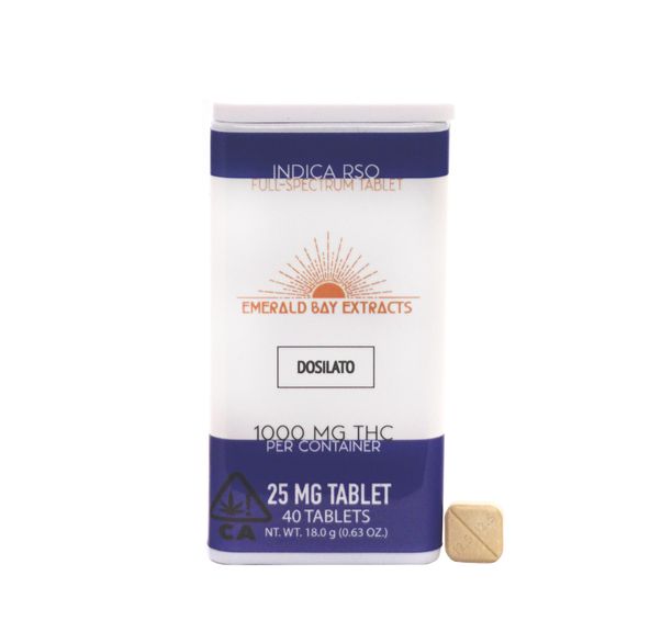 Emerald Bay Extracts 25mg Tablets - Indica - Dosilato - 1000mg Package