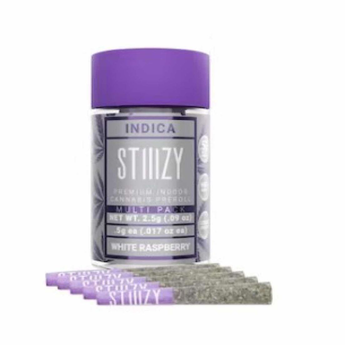 [STIIIZY] NAKED 5pk Preroll - 2.5g - White Raspberry