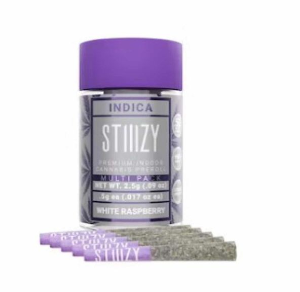 [STIIIZY] NAKED 5pk Preroll - 2.5g - White Raspberry