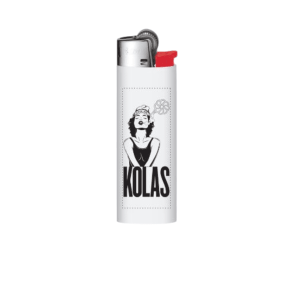 Kolas Branded Puff Pass Bic Lighter White
